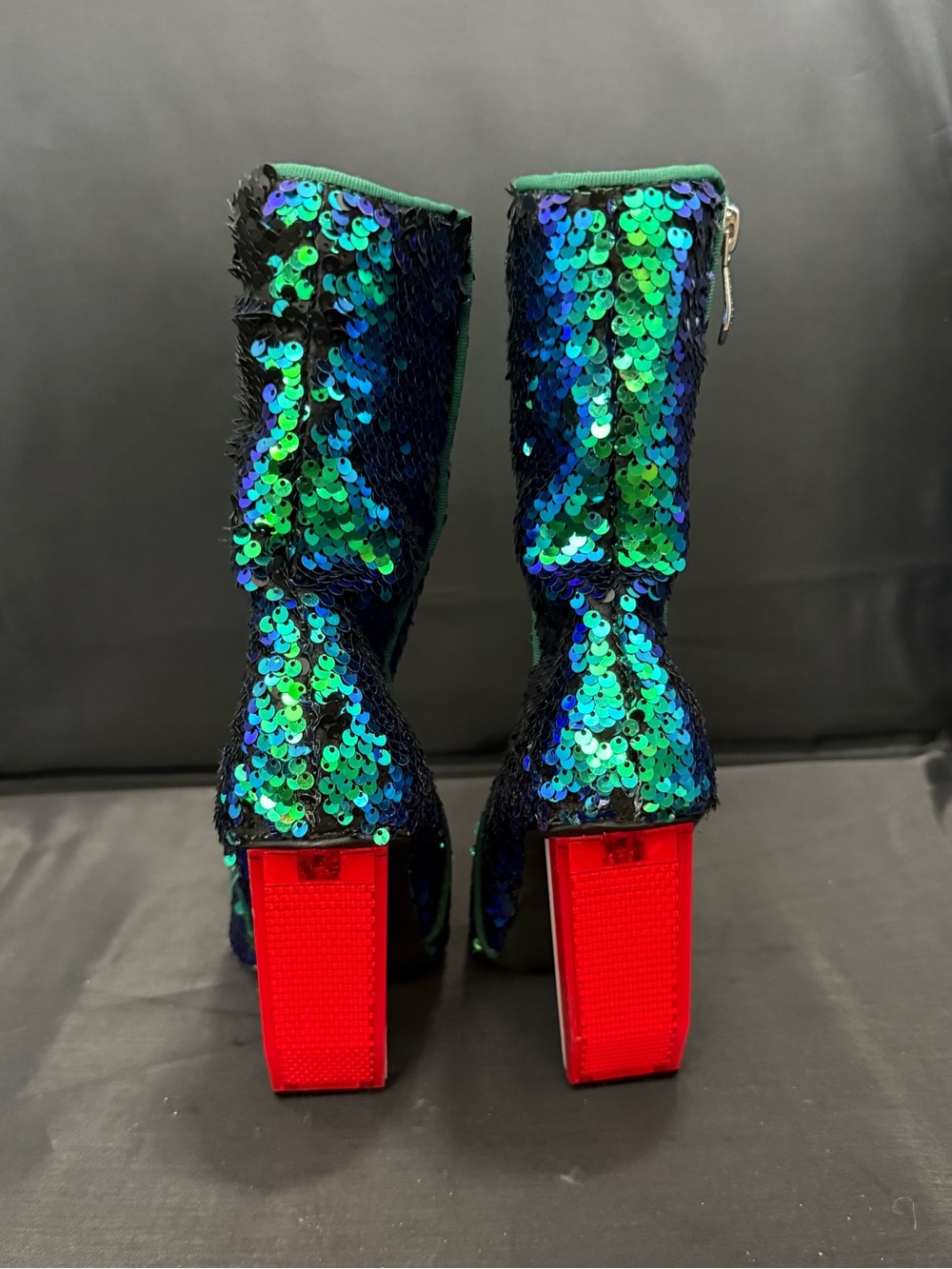 Cape Robbin Mermaid Sequin Heeled Terra Boots Size 8 - Picture 4 of 11
